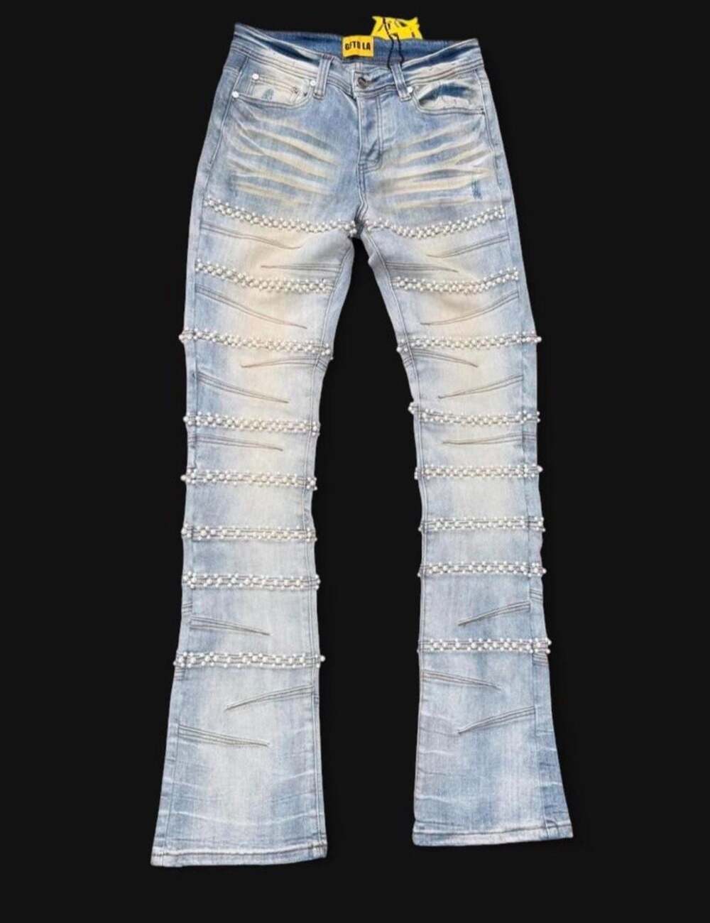 GFTD LA Pearl Embellished Slim Fit Jeans Size 30